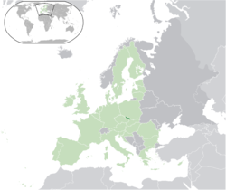 Location of Czech Silesia in Europe