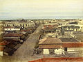 Hand-coloured photograph of Black Town taken in c.1851 by Frederick Fiebig.