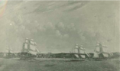 One died – HMS Indus and Squadron leaving Halifax Harbour, 1858