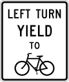 R10-12b Left turn yield to bicycle
