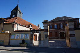 The town hall, post office and church in Mardeuil