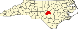 Karte von Harnett County innerhalb von North Carolina