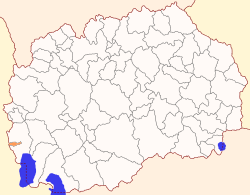 Location of Vevčani Municipality