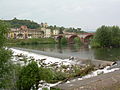 Der Serchio und die Brücke Ponte San Quirico nördlich von Lucca