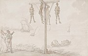 "A Gibbet on the River Thames", c. 1790