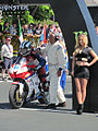 2013 Isle of Man TT Supersport TT Race 2 Michael Dunlop (6), 600cc Honda TT Grandstand 5 June 2013.