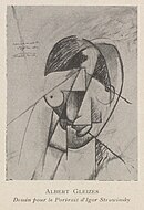 Albert Gleizes, c.1914, Dessin pour le Portrait de Stravinsky, published in Montjoie!, April–June 1914