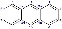Skeletal formula and numbering system of anthracene