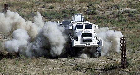 The Casspir, a steel, armor-bodied V-hulled vehicle de-mining Bagram Air Base