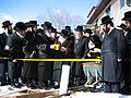 Dombrover Rebbe of Monsey with the Nadvorna Rebbe of Bnei Brak