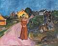 Edvard Munch — Woman in Red Dress (Street in Åsgårdstrand)
