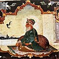 Fresco of Guru Tegh Bahadur from Baoli Sahib, Goindwal.