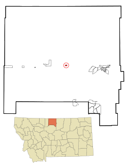 Location of Kremlin, Montana