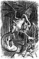 Image 10 "Jabberwocky" Illustration: John Tenniel The Jabberwock, the titular creature of Lewis Carroll's nonsense poem "Jabberwocky". First included in Carroll's novel Through the Looking-Glass (1871), the poem was illustrated by John Tenniel, who gave the creature "the leathery wings of a pterodactyl and the long scaly neck and tail of a sauropod". "Jabberwocky" is considered one of the greatest nonsense poems written in English, and has contributed such nonsense words and neologisms as galumphing and chortle to the English lexicon. More selected pictures