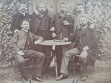 Mitglieder der Freiwilligen Feuerwehr Ottakring Karl Kantner (links sitzend) Josef Steinbauer (rechts sitzend) (Foto: 24. April 1887)