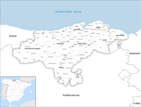 Gemeinden und Gerichtsbezirke in der autonomen Gemeinschaft Kantabrien