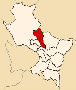 Location of Calca in the Cusco Region
