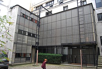 The Maison de Verre or "Glass house" built for Doctor Dalace by Pierre Chareau (1927–1931)