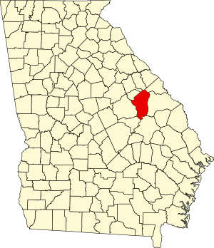 Map of Georgia highlighting Jefferson County