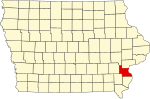 State map highlighting Louisa County