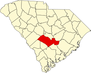 Map of South Carolina highlighting Orangeburg County