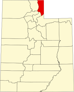 Map of Utah highlighting Rich County