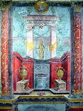 Mural in the bedroom of the villa of Fannius Synestor in Boscoreale, (50–40 BC) in the Metropolitan Museum.