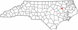 Location of Robersonville, North Carolina