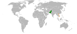 Map indicating locations of Pakistan and Vietnam