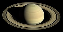 Image of Saturn that emphasizes the rings