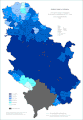 Share of Serbs in Serbia by municipalities 2011