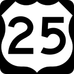 Straßenschild des U.S. Highways 25