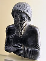 Another statue of Ur-Ningirsu, with the inscription ""For Ningišzida, his (personal) god, Ur-Ningirsu, ruler of Laagaš, son of Gudea, ruler of Lagaš... (broken)"
