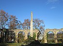 Obelisk and Roman aqueduct at Schwetzingen Palace garden