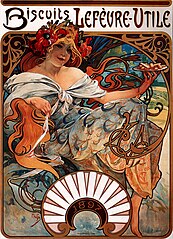 Biscuits Lefèvre-Utile by Alphonse Mucha (1896)