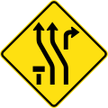 (W4-Q01) S-lane (Sign placed before the lane ends) (used in Queensland)