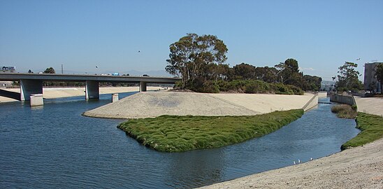 Seawater flows inland from the Pacific twice a day (at high tide) to this green salt marsh at the confluence of Ballona and Centinela Creeks