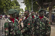 Indonesian Army raider infantry seen with their camo pattern
