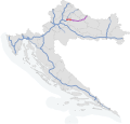 Map of Croatian motorway A13