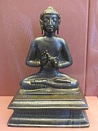 Room 33 - Gilded bronze statue of the Buddha, Dhaneswar Khera, India, 5th century AD