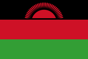 The current flag of Malawi, the then Nyasaland, after independence