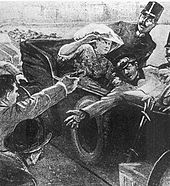 Drawing depicting the assassination of Archduke Franz Ferdinand
