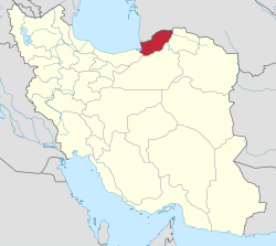 Location of Golestan Province within Iran