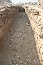 One of the boat pits on the east side of the Great Pyramid