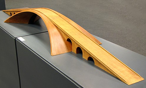 Wooden model of Leonardo's Golden Horn bridge