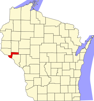 Map of Wisconsin highlighting Pepin County