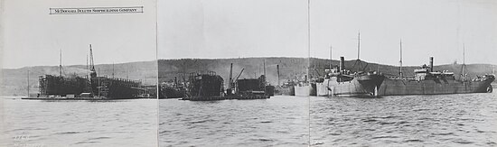 McDougall Duluth Shipyard in 1919, from river