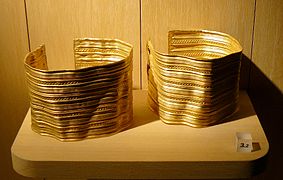 Gold bracelets, found in a Chariot burial, 6th, 5th century BC.