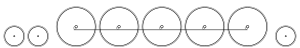 Diagram of two small leading wheels, five large driving wheels all joined by a coupling rod, and one small trailing wheel