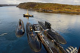 Russian Kilo-class submarines in Polyarny, Murmansk Oblast
